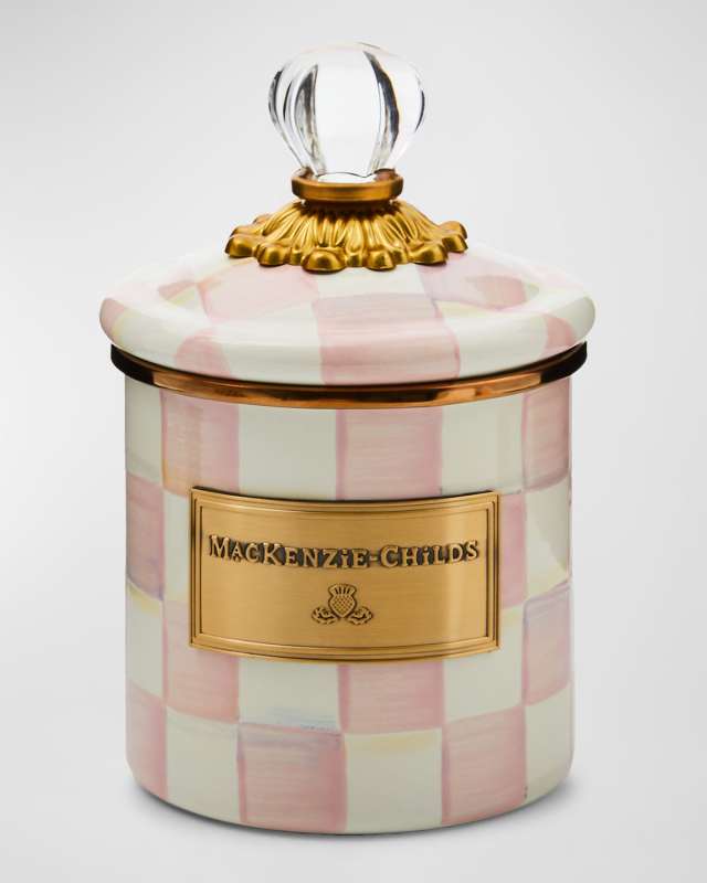 Rosy Check Enamel Canister, Demi